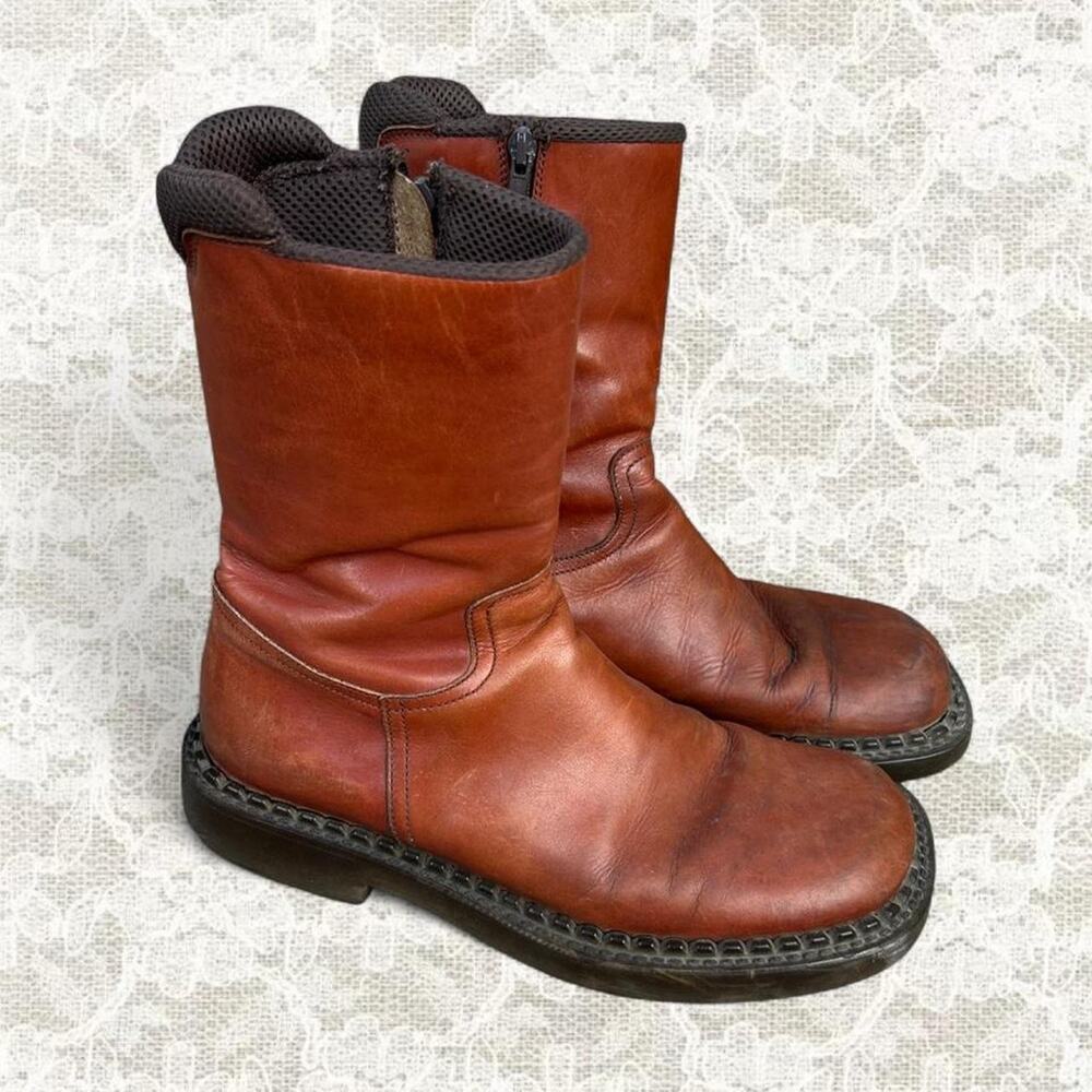 Kenneth Cole leather rust color calf height boots